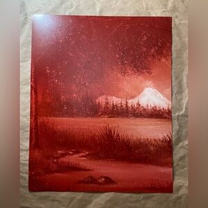 Vintage Jon Gagnon Art Print Red Landscape 8x10